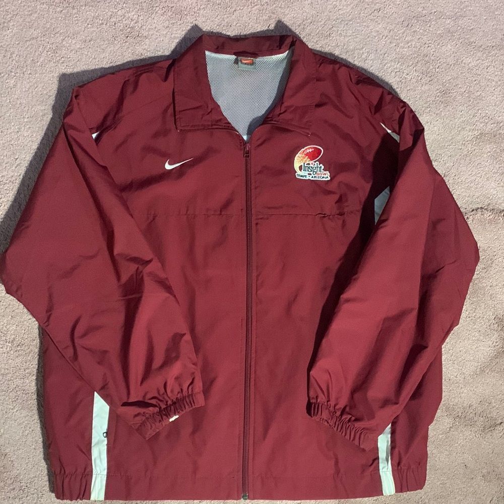 Nike Team Insight Bowl Tempe Arizona Windbreaker Jacket Maroon XL
